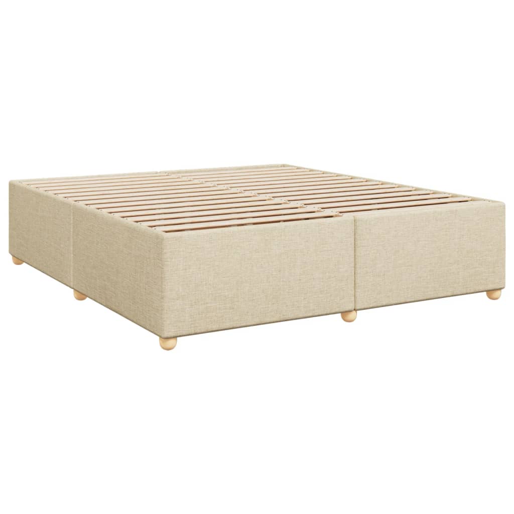 vidaXL Κρεβάτι Boxspring με Στρώμα Κρεμ 200x200 εκ. Υφασμάτινο
