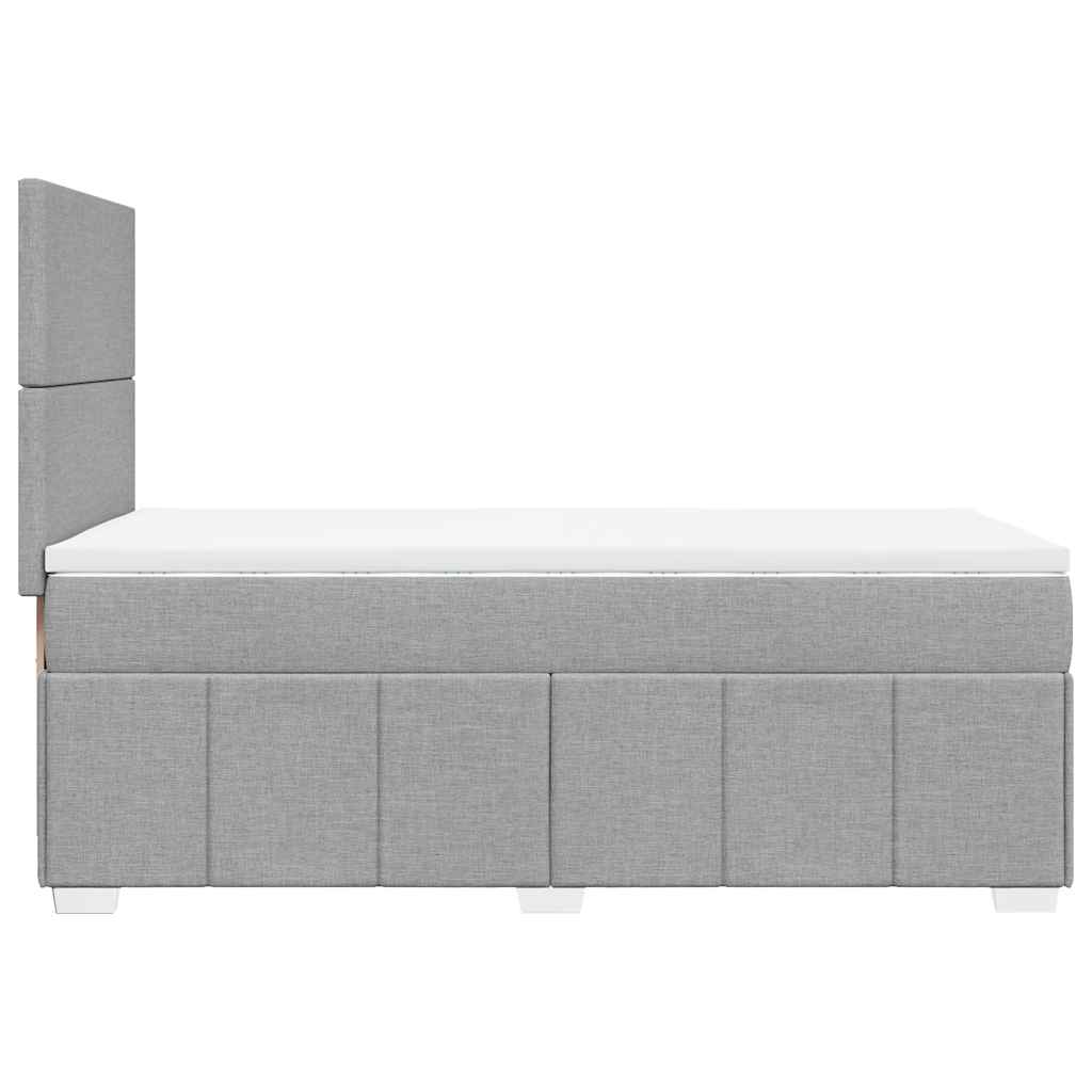 vidaXL Κρεβάτι Boxspring με Στρώμα Ανοιχτό Γκρι 80x200 εκ. Υφασμάτινο
