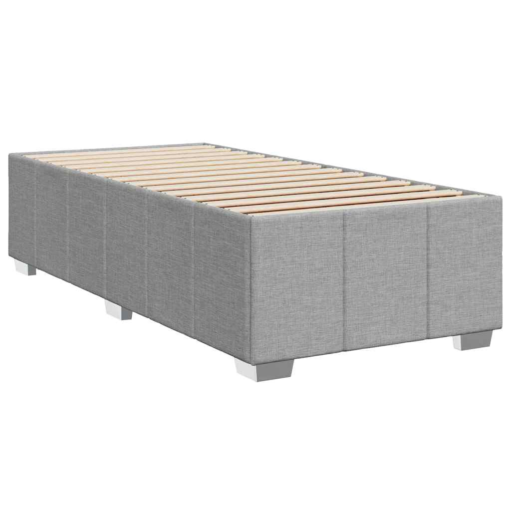 vidaXL Κρεβάτι Boxspring με Στρώμα Ανοιχτό Γκρι 80x200 εκ. Υφασμάτινο