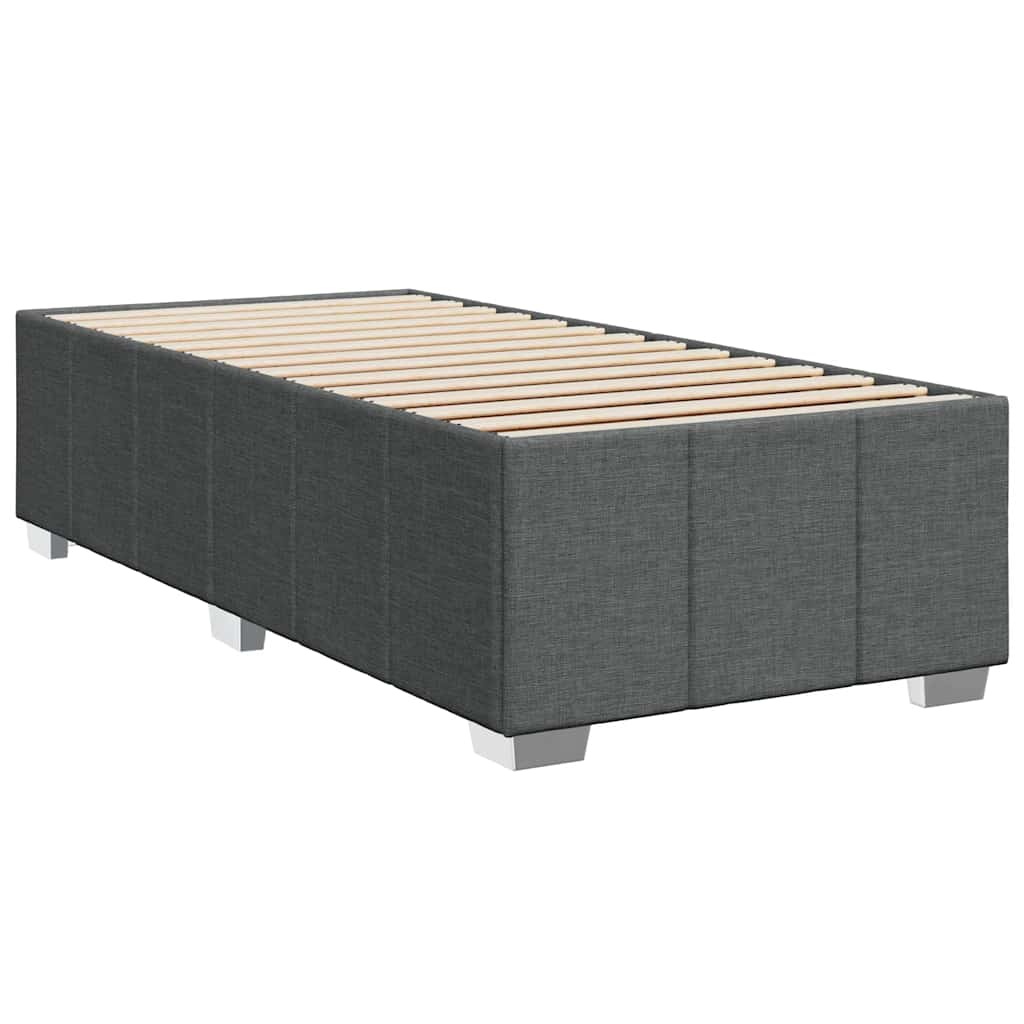 vidaXL Κρεβάτι Boxspring με Στρώμα Σκούρο Γκρι 80x200 εκ. Υφασμάτινο