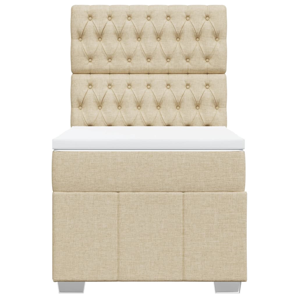 vidaXL Κρεβάτι Boxspring με Στρώμα Κρεμ 80 x 200 εκ. Υφασμάτινο