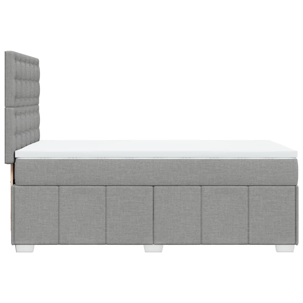 vidaXL Κρεβάτι Boxspring με Στρώμα Ανοιχτό Γκρι 90x190 εκ. Υφασμάτινο