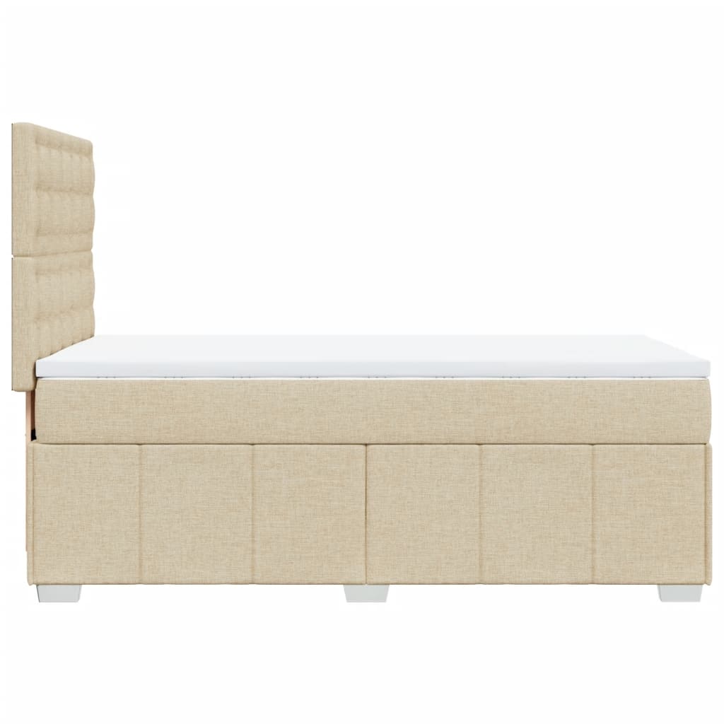 vidaXL Κρεβάτι Boxspring με Στρώμα Κρεμ 90x190 εκ.Υφασμάτινο