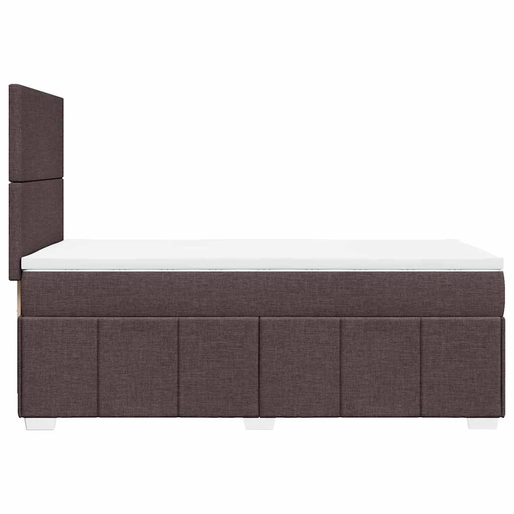 vidaXL Κρεβάτι Boxspring με Στρώμα Σκούρο Καφέ 90x200 εκ. Υφασμάτινο