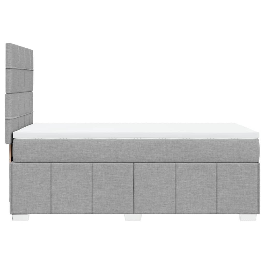 vidaXL Κρεβάτι Boxspring με Στρώμα Ανοιχτό Γκρι 90x200 εκ. Υφασμάτινο