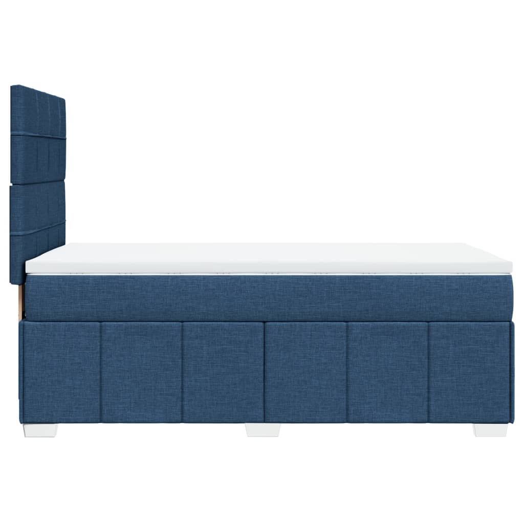 vidaXL Κρεβάτι Boxspring με Στρώμα Μπλε 90x200 εκ.Υφασμάτινο