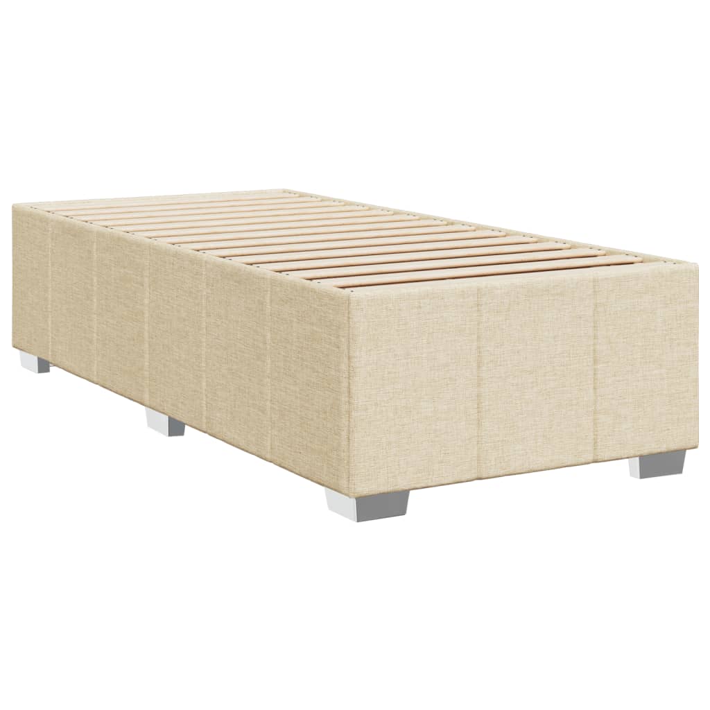 vidaXL Κρεβάτι Boxspring με Στρώμα Κρεμ 90x200 εκ.Υφασμάτινο