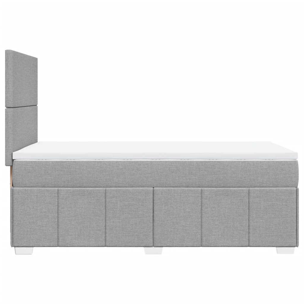 vidaXL Κρεβάτι Boxspring με Στρώμα Ανοιχτό Γκρι 100x200 εκ. Υφασμάτινο
