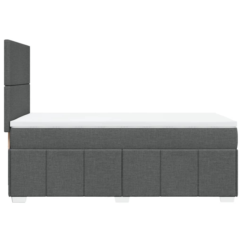 vidaXL Κρεβάτι Boxspring με Στρώμα Σκούρο Γκρι 100x200 εκ. Υφασμάτινο