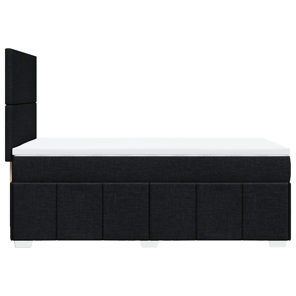 vidaXL Κρεβάτι Boxspring με Στρώμα Μαύρο 100 x 200 εκ. Υφασμάτινο