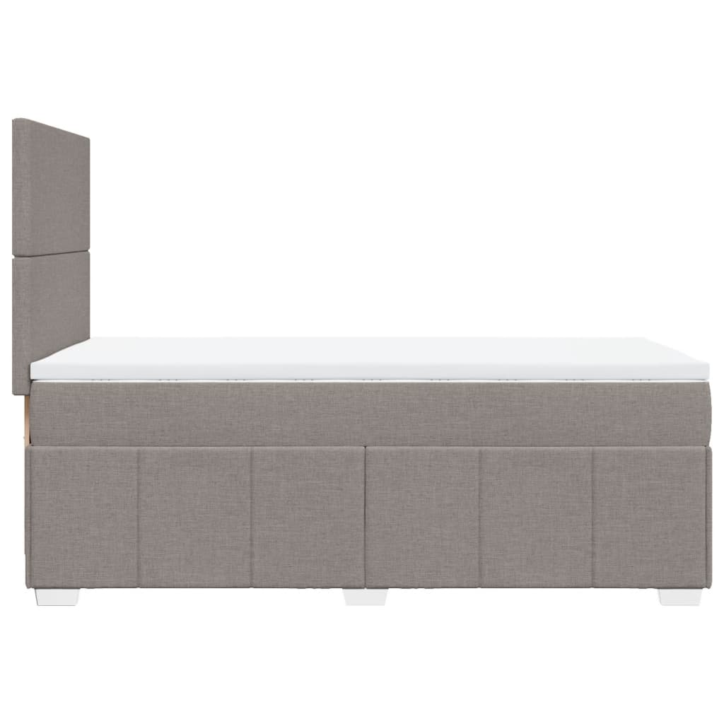 vidaXL Κρεβάτι Boxspring με Στρώμα Taupe 100 x 200 εκ. Υφασμάτινο