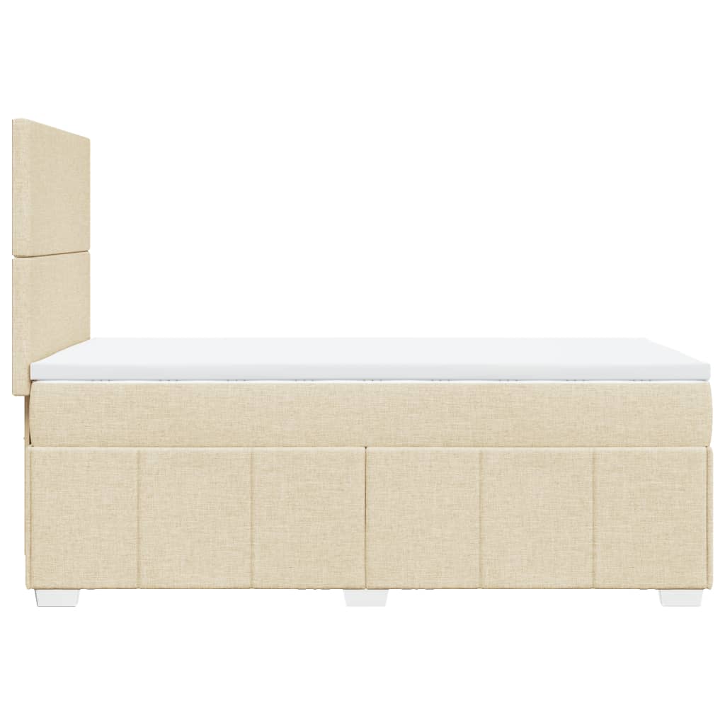 vidaXL Κρεβάτι Boxspring με Στρώμα Κρεμ 100 x 200 εκ. Υφασμάτινο