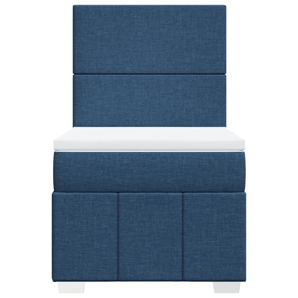 vidaXL Κρεβάτι Boxspring με Στρώμα Μπλε 100 x 200 εκ. Υφασμάτινο