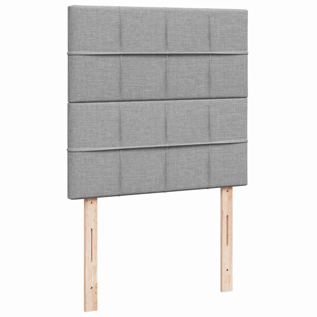vidaXL Κρεβάτι Boxspring με Στρώμα Ανοιχτό Γκρι 100x200 εκ. Υφασμάτινο
