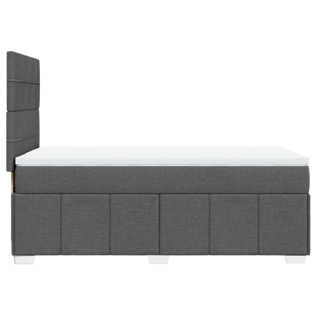 vidaXL Κρεβάτι Boxspring με Στρώμα Σκούρο Γκρι 100x200 εκ. Υφασμάτινο