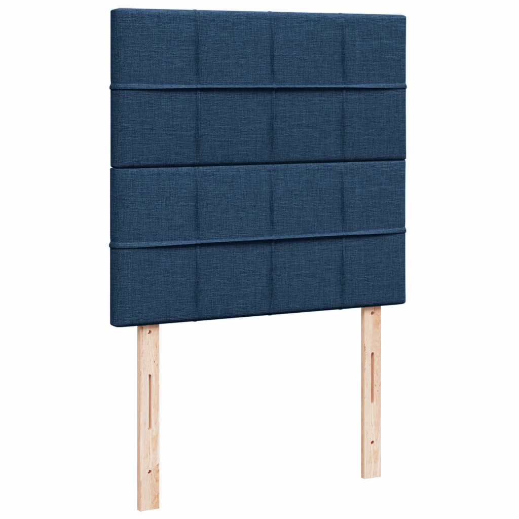 vidaXL Κρεβάτι Boxspring με Στρώμα Μπλε 100 x 200 εκ. Υφασμάτινο