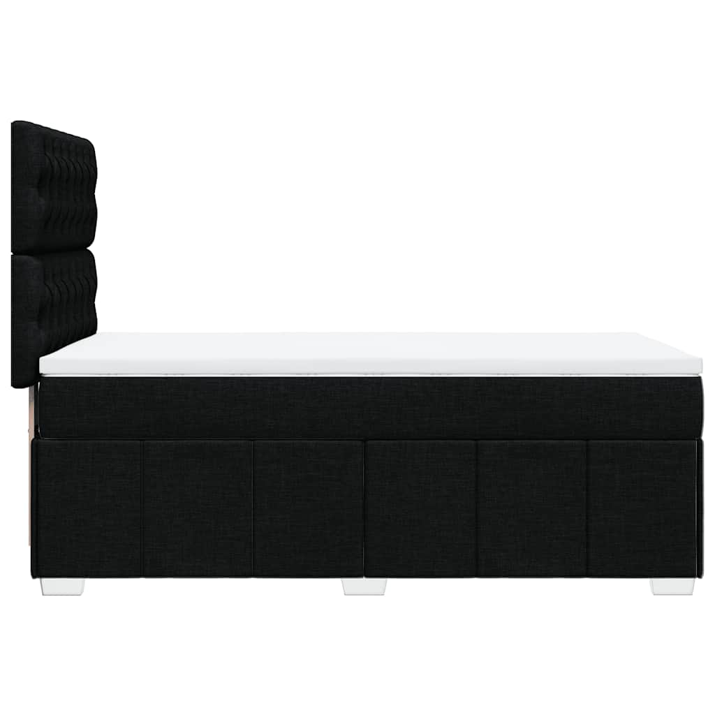 vidaXL Κρεβάτι Boxspring με Στρώμα Μαύρο 100 x 200 εκ. Υφασμάτινο