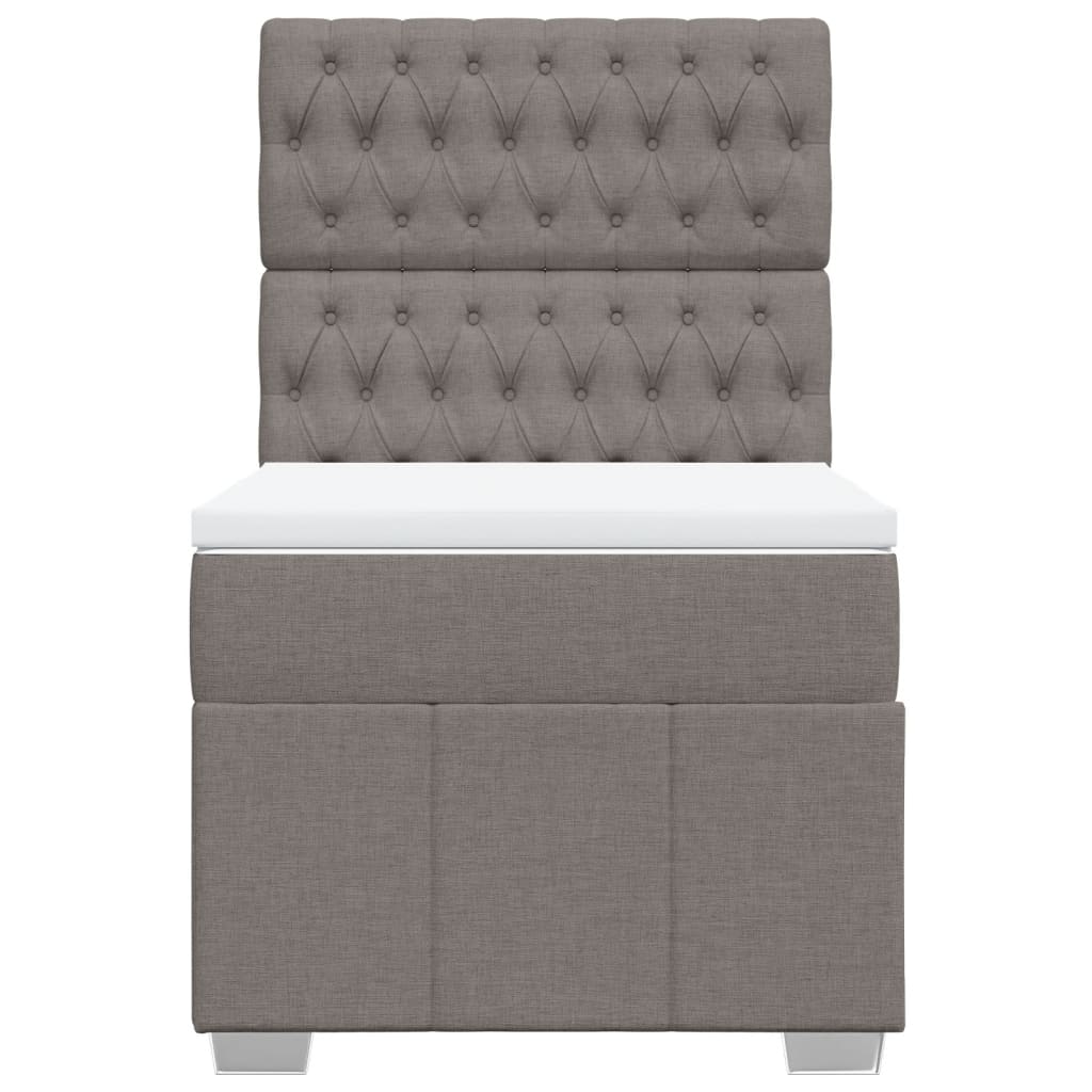 vidaXL Κρεβάτι Boxspring με Στρώμα Taupe 100 x 200 εκ. Υφασμάτινο