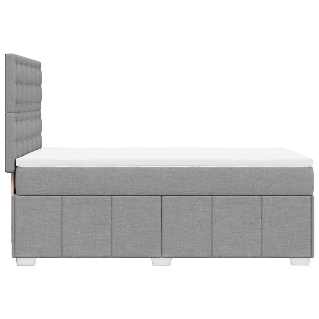 vidaXL Κρεβάτι Boxspring με Στρώμα Ανοιχτό Γκρι 100x200 εκ. Υφασμάτινο