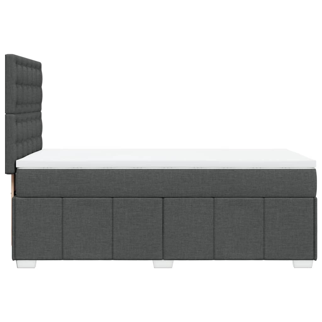 vidaXL Κρεβάτι Boxspring με Στρώμα Σκούρο Γκρι 100x200 εκ. Υφασμάτινο