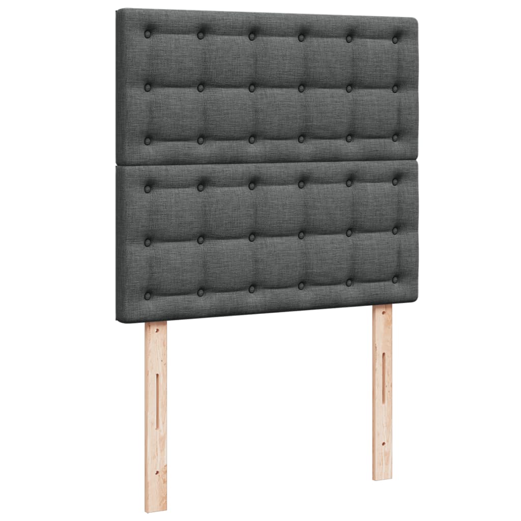 vidaXL Κρεβάτι Boxspring με Στρώμα Σκούρο Γκρι 100x200 εκ. Υφασμάτινο