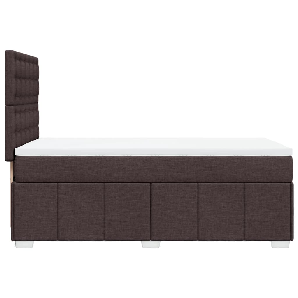 vidaXL Κρεβάτι Boxspring με Στρώμα Σκούρο Καφέ 100x200 εκ. Υφασμάτινο