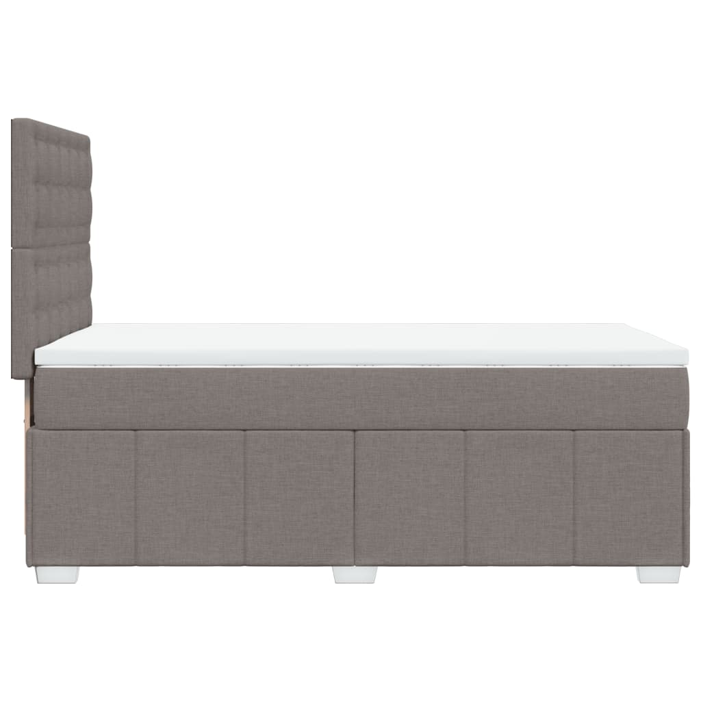 vidaXL Κρεβάτι Boxspring με Στρώμα Taupe 100 x 200 εκ. Υφασμάτινο