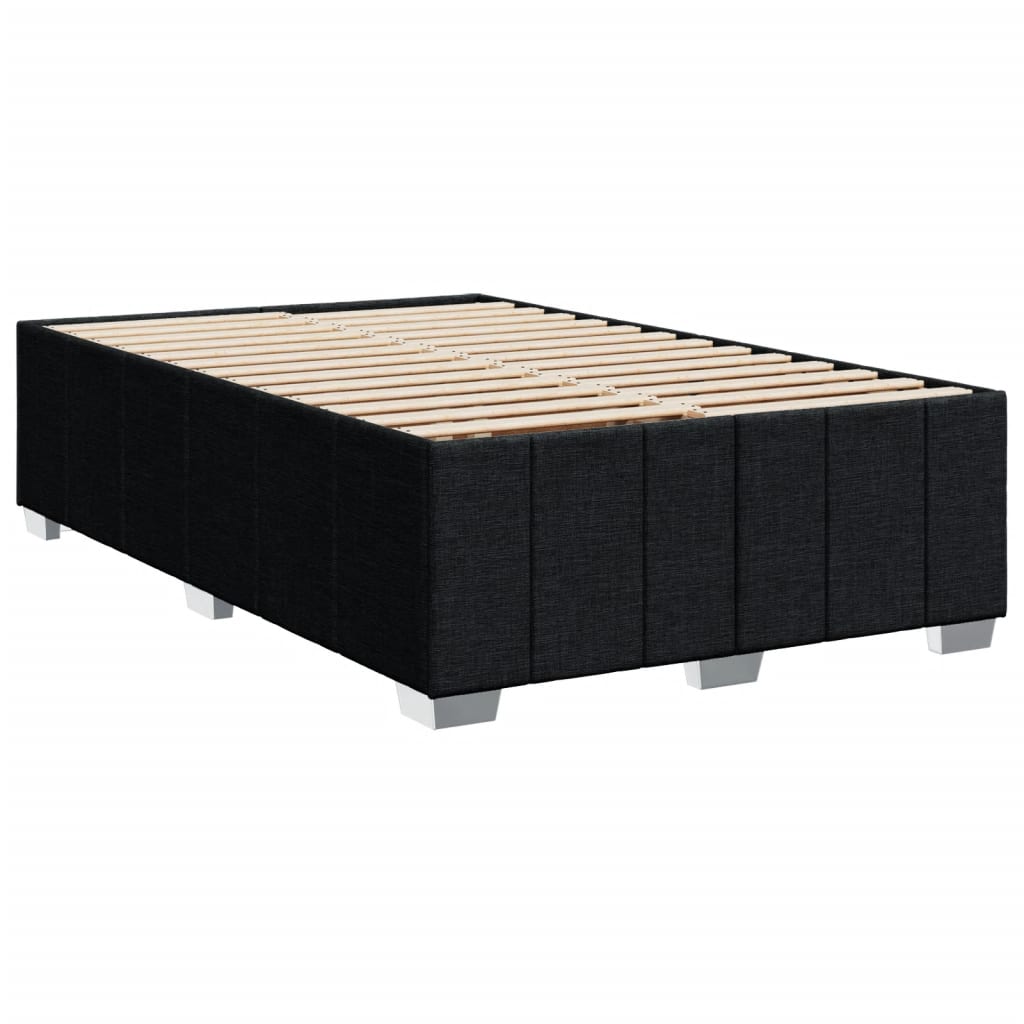 vidaXL Κρεβάτι Boxspring με Στρώμα Μαύρο 120x190 εκ. Υφασμάτινο
