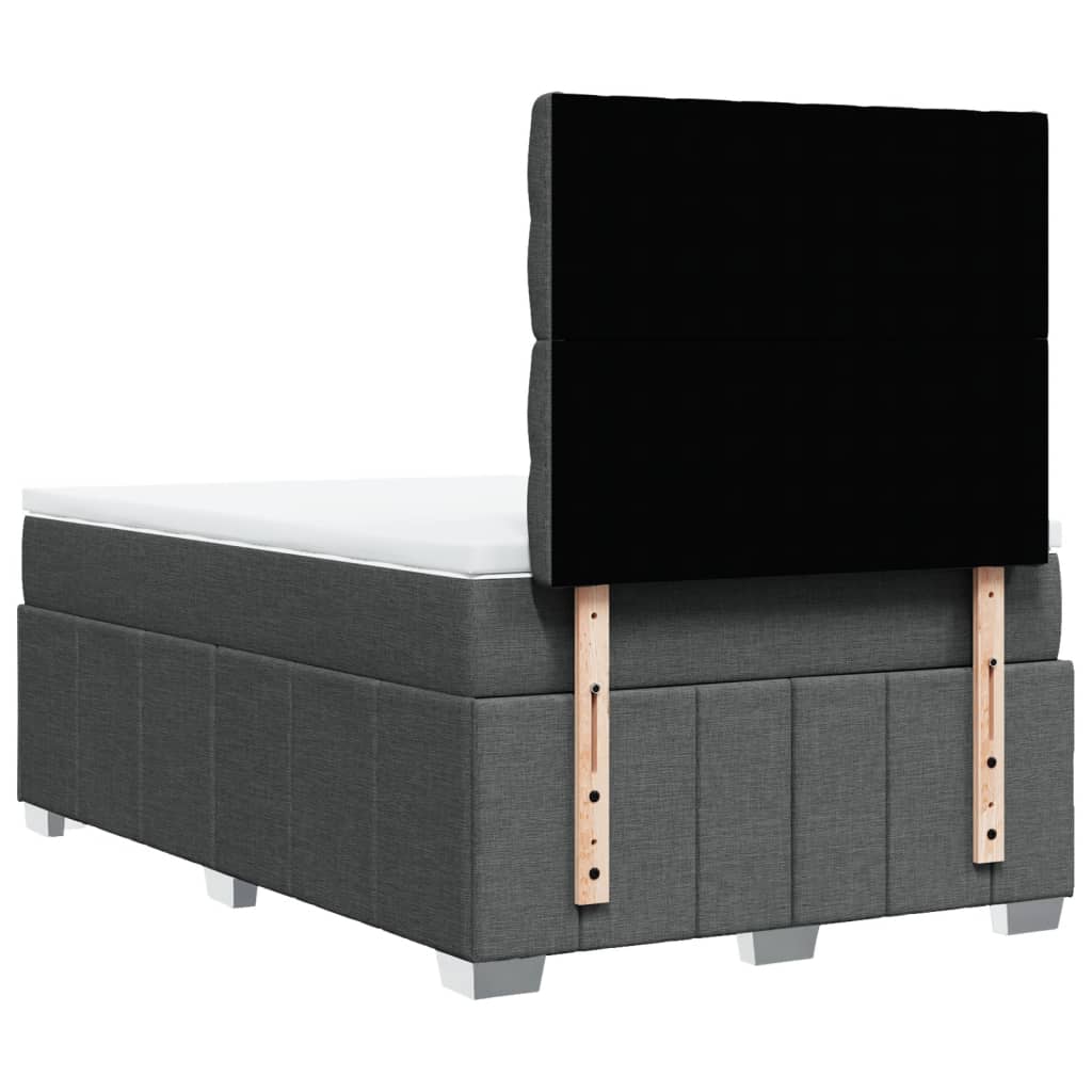 vidaXL Κρεβάτι Boxspring με Στρώμα Σκούρο Γκρι 120x190 εκ Υφασμάτινο