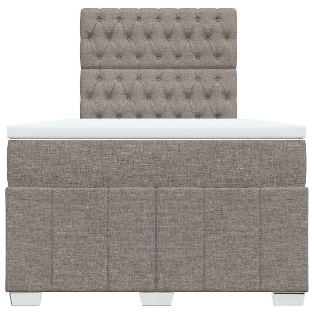 vidaXL Κρεβάτι Boxspring με Στρώμα Taupe 120x190 εκ. Υφασμάτινο