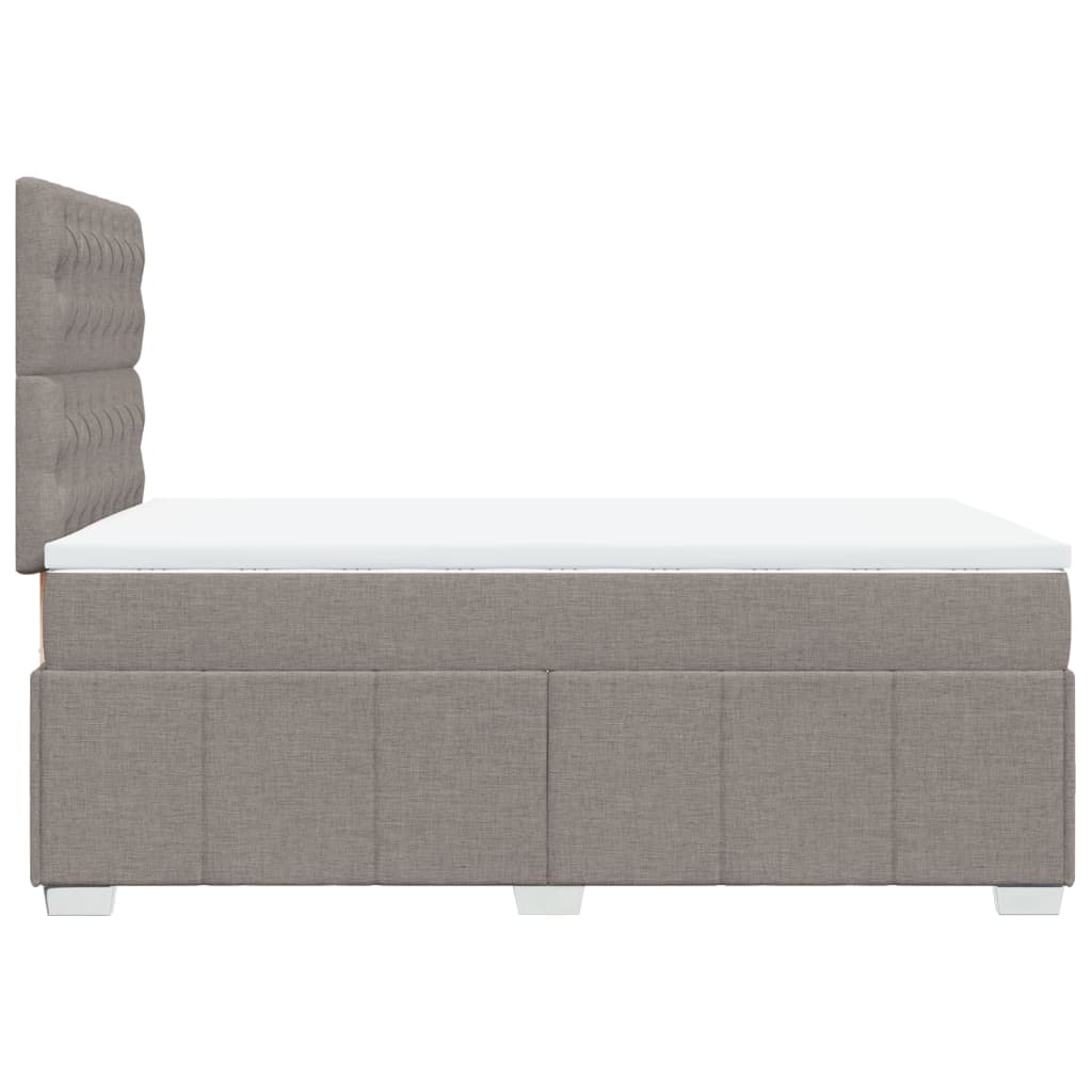 vidaXL Κρεβάτι Boxspring με Στρώμα Taupe 120x190 εκ. Υφασμάτινο