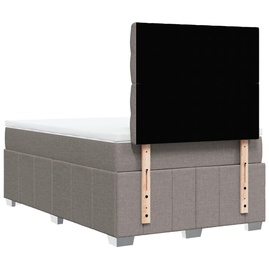 vidaXL Κρεβάτι Boxspring με Στρώμα Taupe 120x190 εκ. Υφασμάτινο