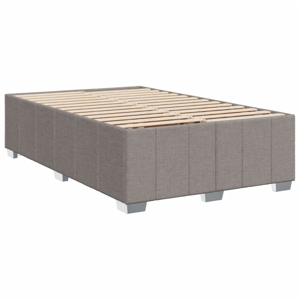 vidaXL Κρεβάτι Boxspring με Στρώμα Taupe 120x190 εκ. Υφασμάτινο