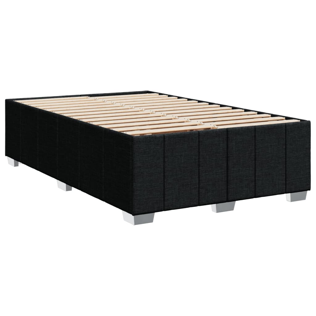 vidaXL Κρεβάτι Boxspring με Στρώμα Μαύρο 120x190 εκ. Υφασμάτινο