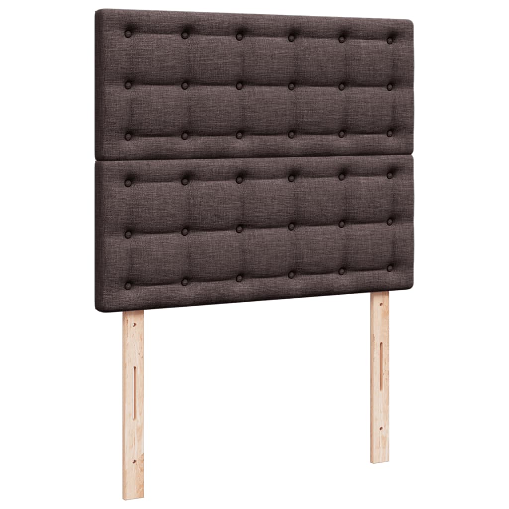vidaXL Κρεβάτι Boxspring με Στρώμα Σκούρο Καφέ 120x190 εκ Υφασμάτινο