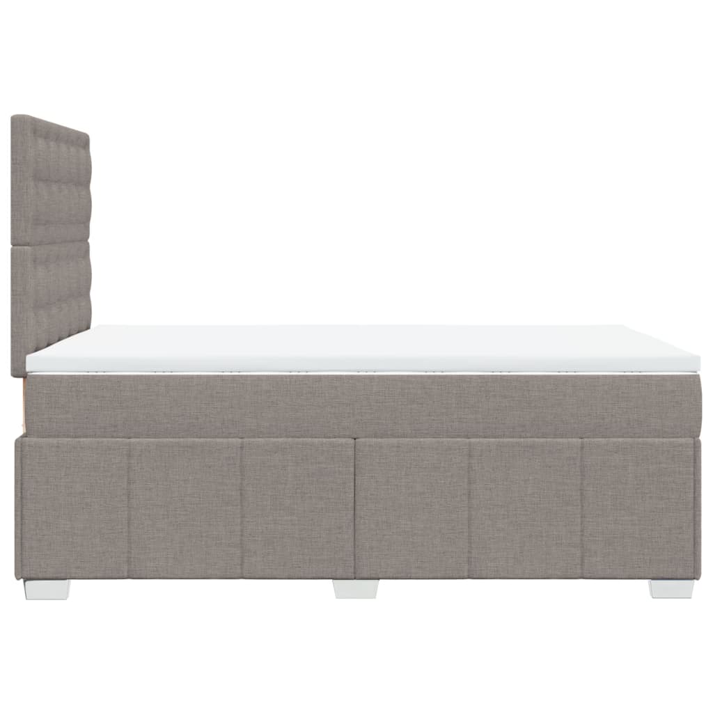 vidaXL Κρεβάτι Boxspring με Στρώμα Taupe 120x190 εκ. Υφασμάτινο