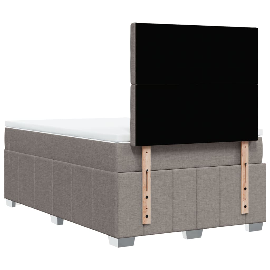vidaXL Κρεβάτι Boxspring με Στρώμα Taupe 120x190 εκ. Υφασμάτινο