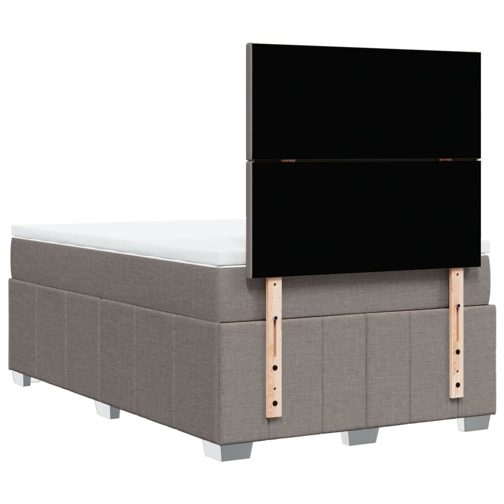 vidaXL Κρεβάτι Boxspring με Στρώμα Taupe 120x200 εκ. Υφασμάτινο