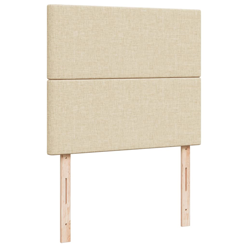 vidaXL Κρεβάτι Boxspring με Στρώμα Κρεμ 120x200 εκ. Υφασμάτινο