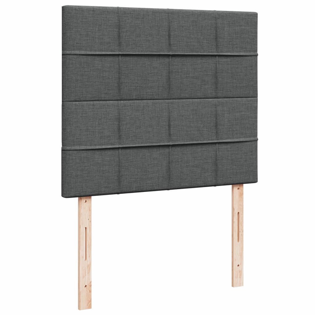 vidaXL Κρεβάτι Boxspring με Στρώμα Σκούρο Γκρι 120x200 εκ. Υφασμάτινο