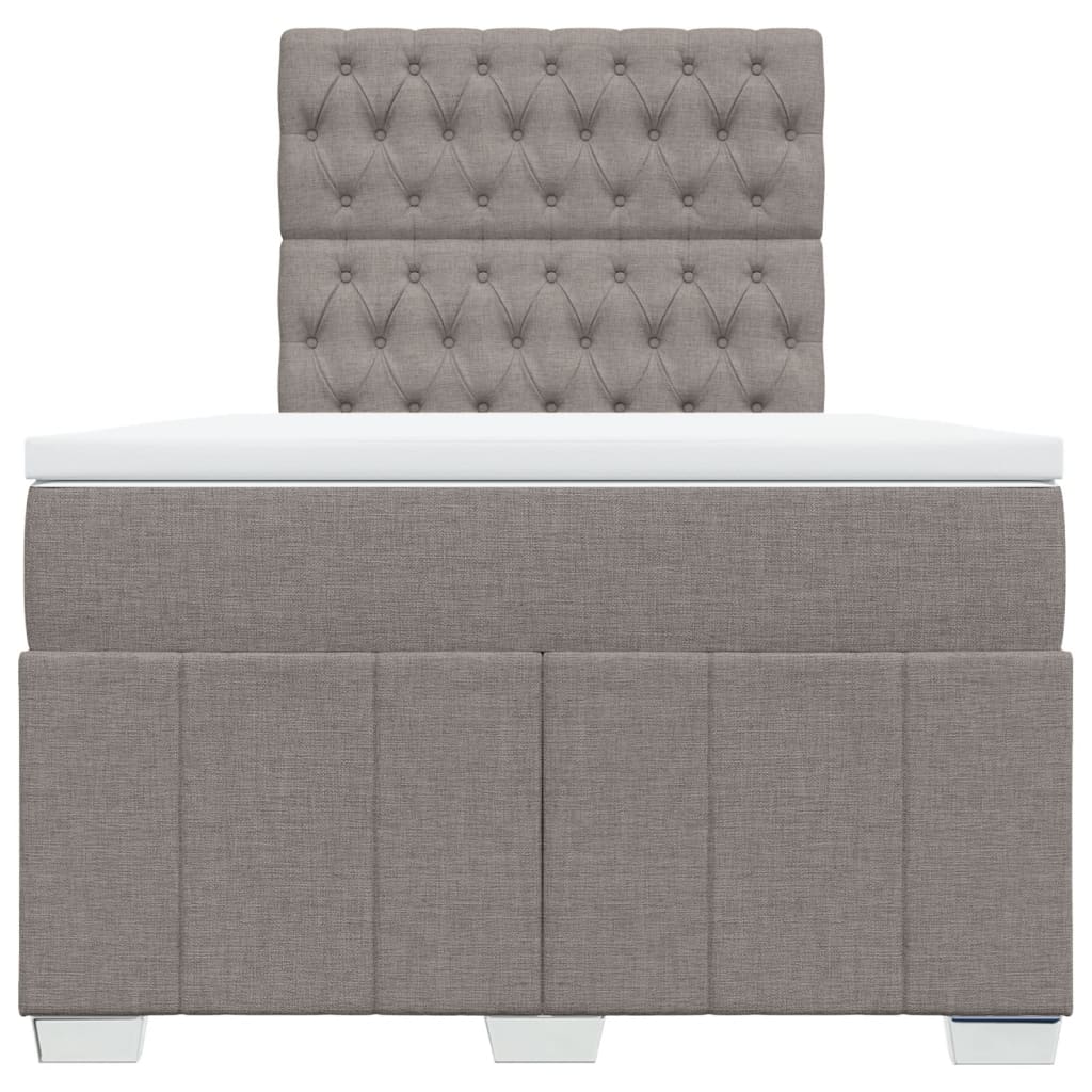 vidaXL Κρεβάτι Boxspring με Στρώμα Taupe 120x200 εκ. Υφασμάτινο