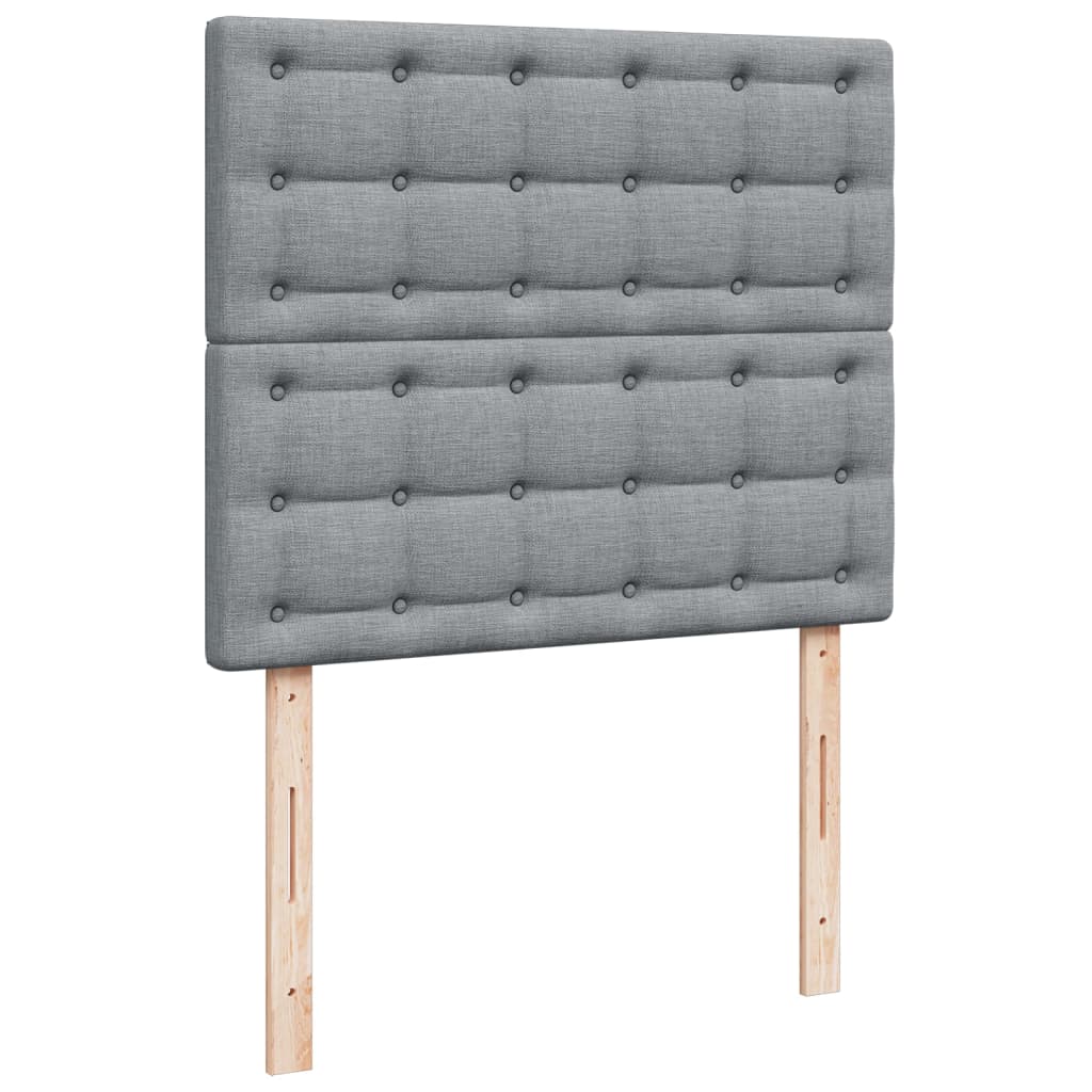 vidaXL Κρεβάτι Boxspring με Στρώμα Ανοιχτό Γκρι 120x200 εκ. Υφασμάτινο