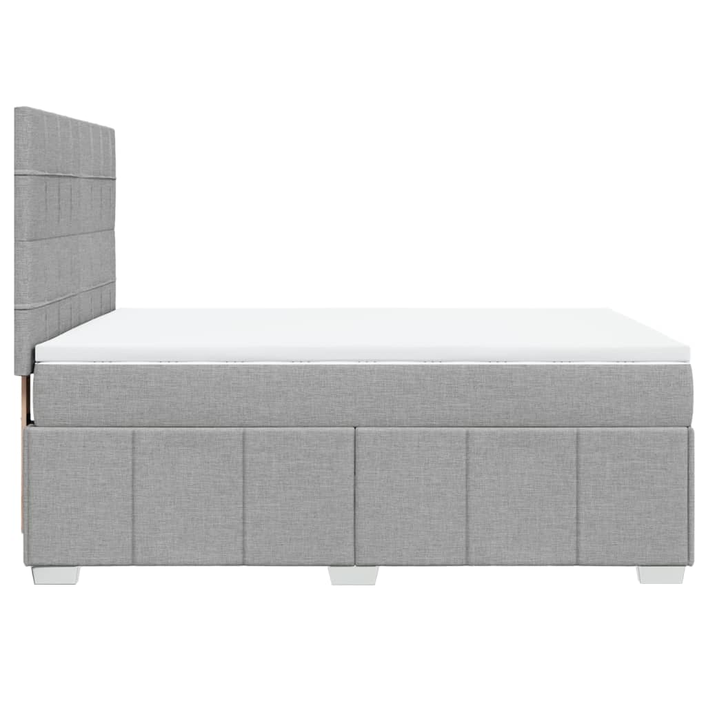 vidaXL Κρεβάτι Boxspring με Στρώμα Ανοιχτό Γκρι 140x190 εκ. Υφασμάτινο