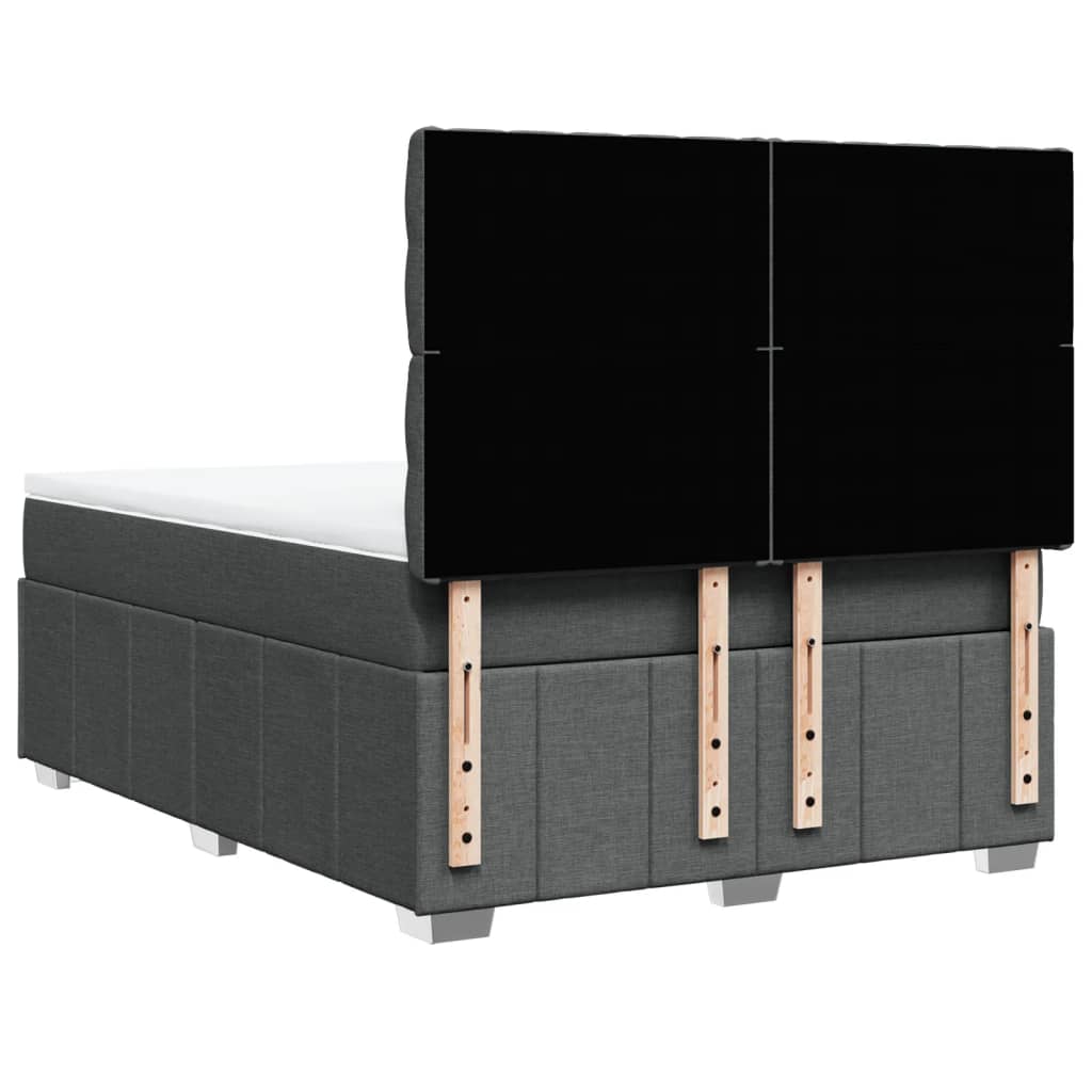 vidaXL Κρεβάτι Boxspring με Στρώμα Σκούρο Γκρι 140x190 εκ. Υφασμάτινο