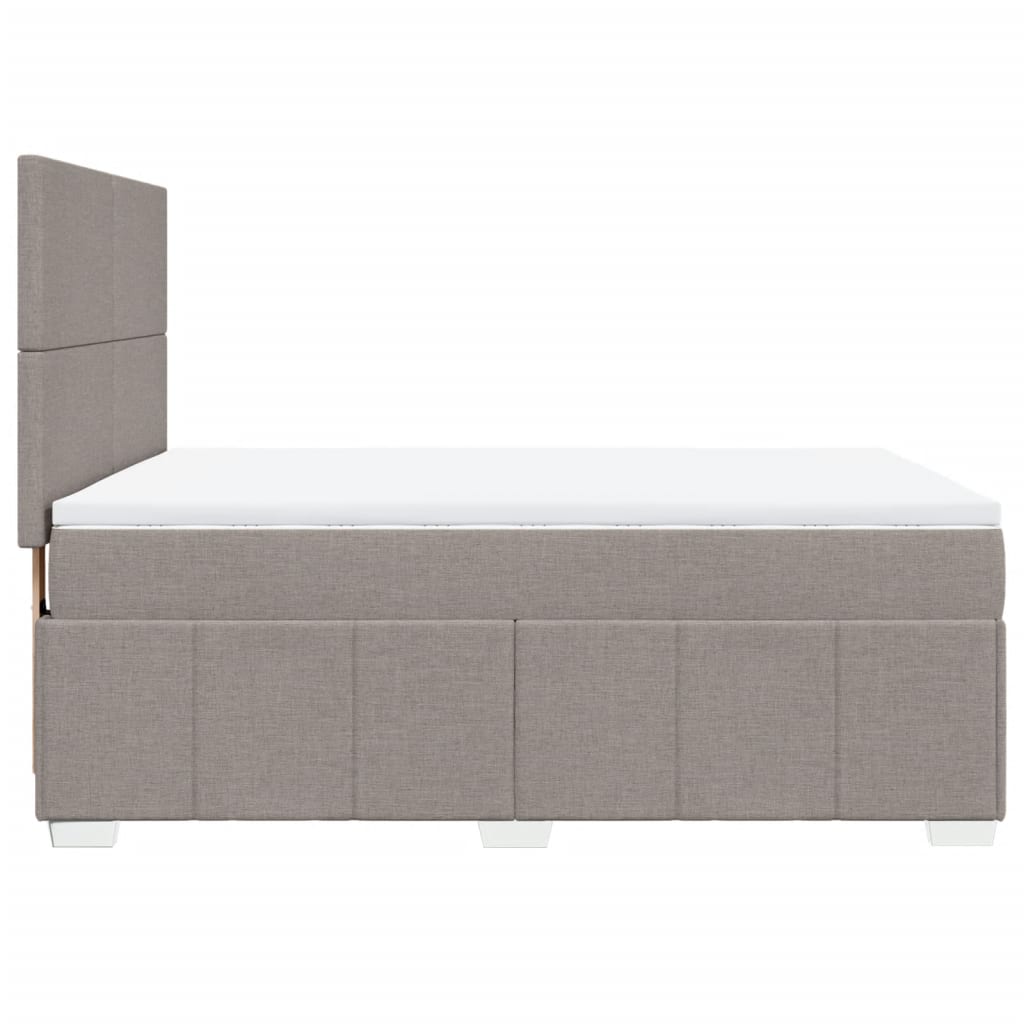 vidaXL Κρεβάτι Boxspring με Στρώμα Taupe 140x200 εκ. Υφασμάτινο