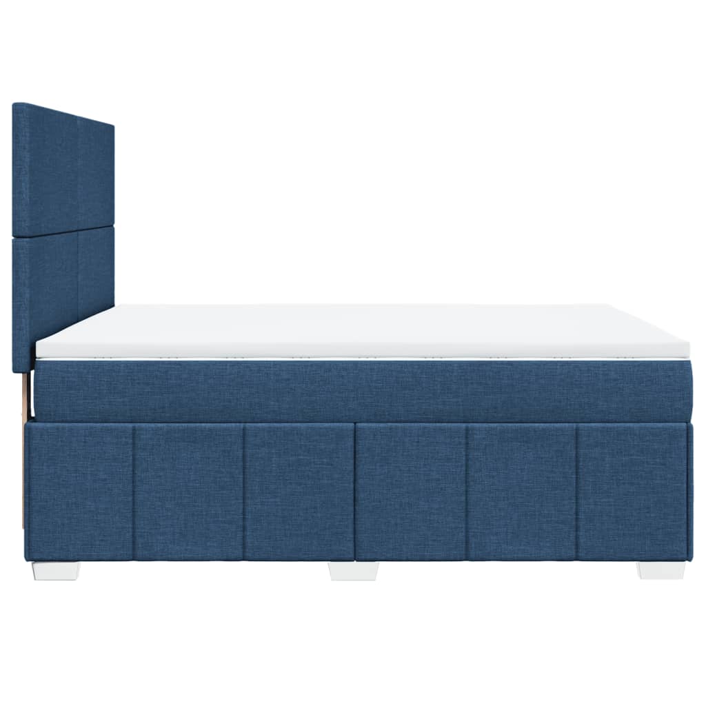 vidaXL Κρεβάτι Boxspring με Στρώμα Μπλε 140x200 εκ. Υφασμάτινο