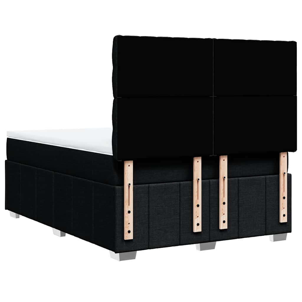 vidaXL Κρεβάτι Boxspring με Στρώμα Μαύρο 140x200 εκ. Υφασμάτινο