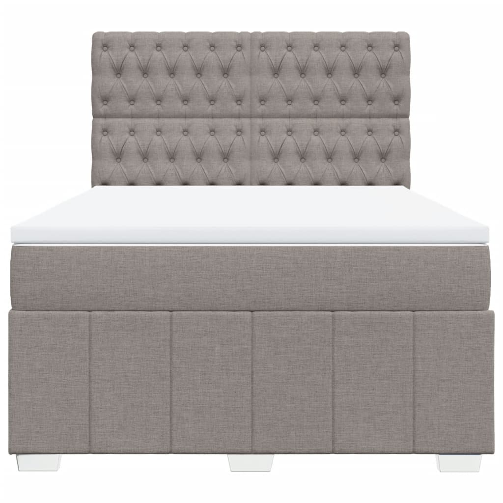vidaXL Κρεβάτι Boxspring με Στρώμα Taupe 140x200 εκ. Υφασμάτινο