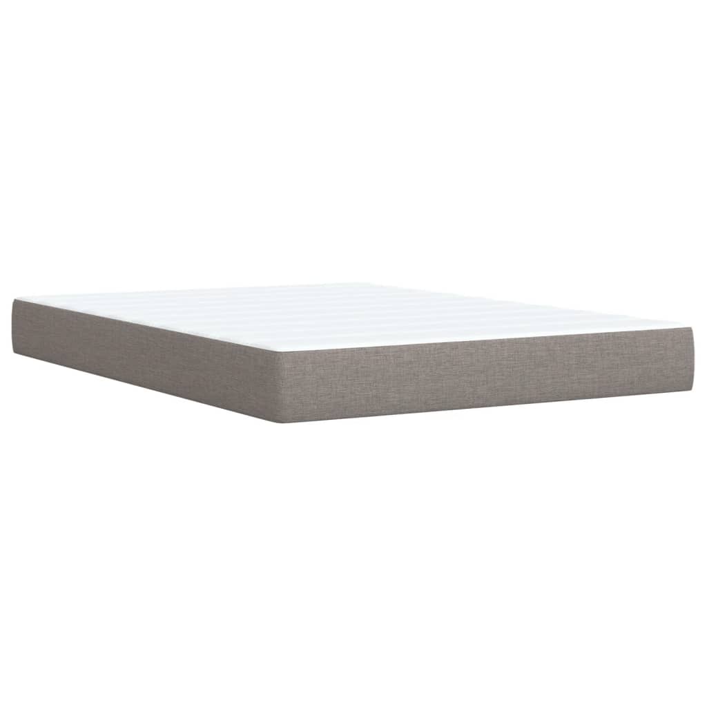 vidaXL Κρεβάτι Boxspring με Στρώμα Taupe 140x200 εκ. Υφασμάτινο