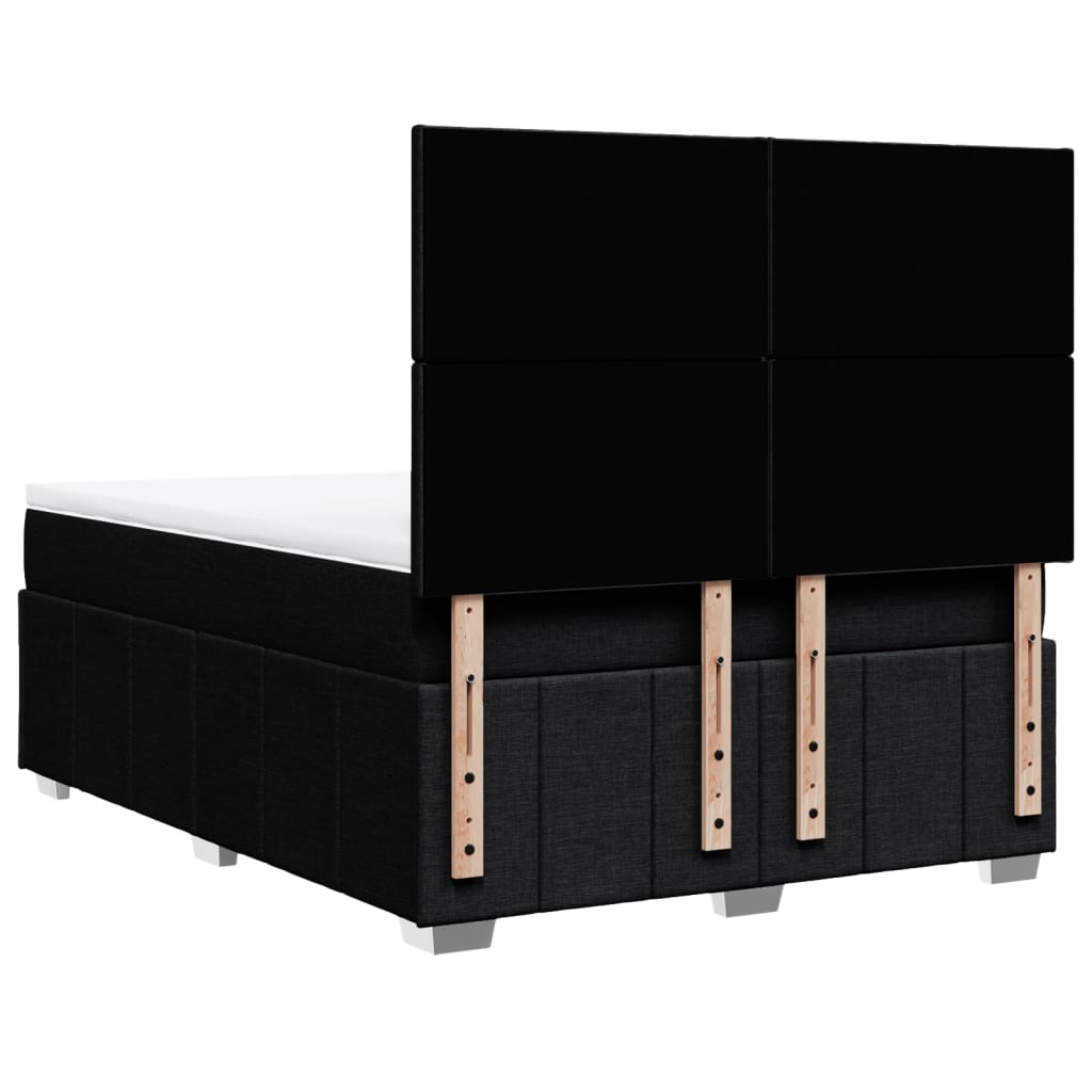 vidaXL Κρεβάτι Boxspring με Στρώμα Μαύρο 160x200 εκ. Υφασμάτινο